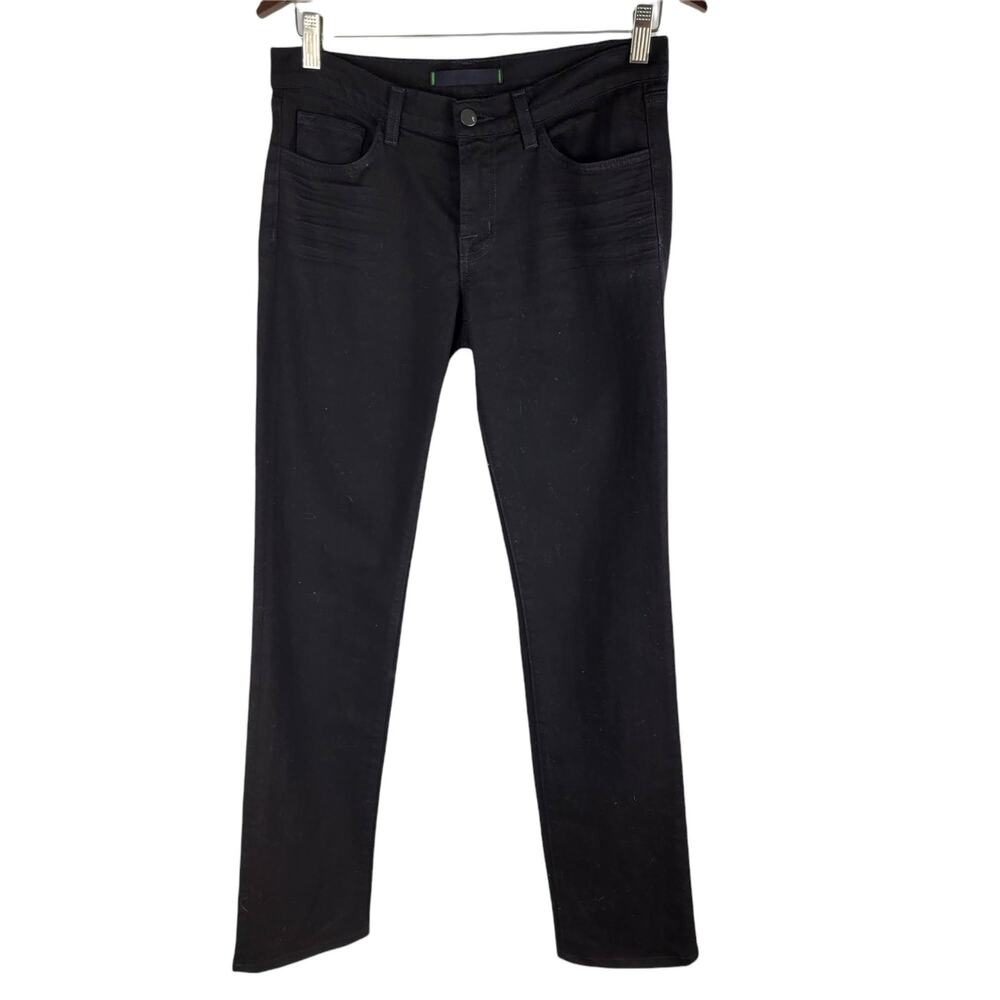J Brand Jett Cigarette Leg Jeans Black Straight Leg Cotton Size 27 - Picture 2 of 7